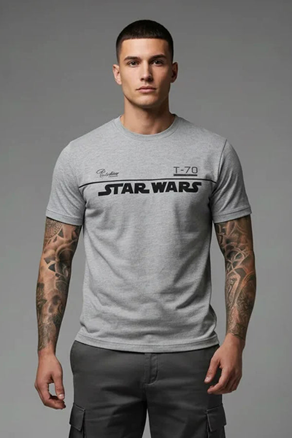 Men Typography Star Wars Printed T-shirt