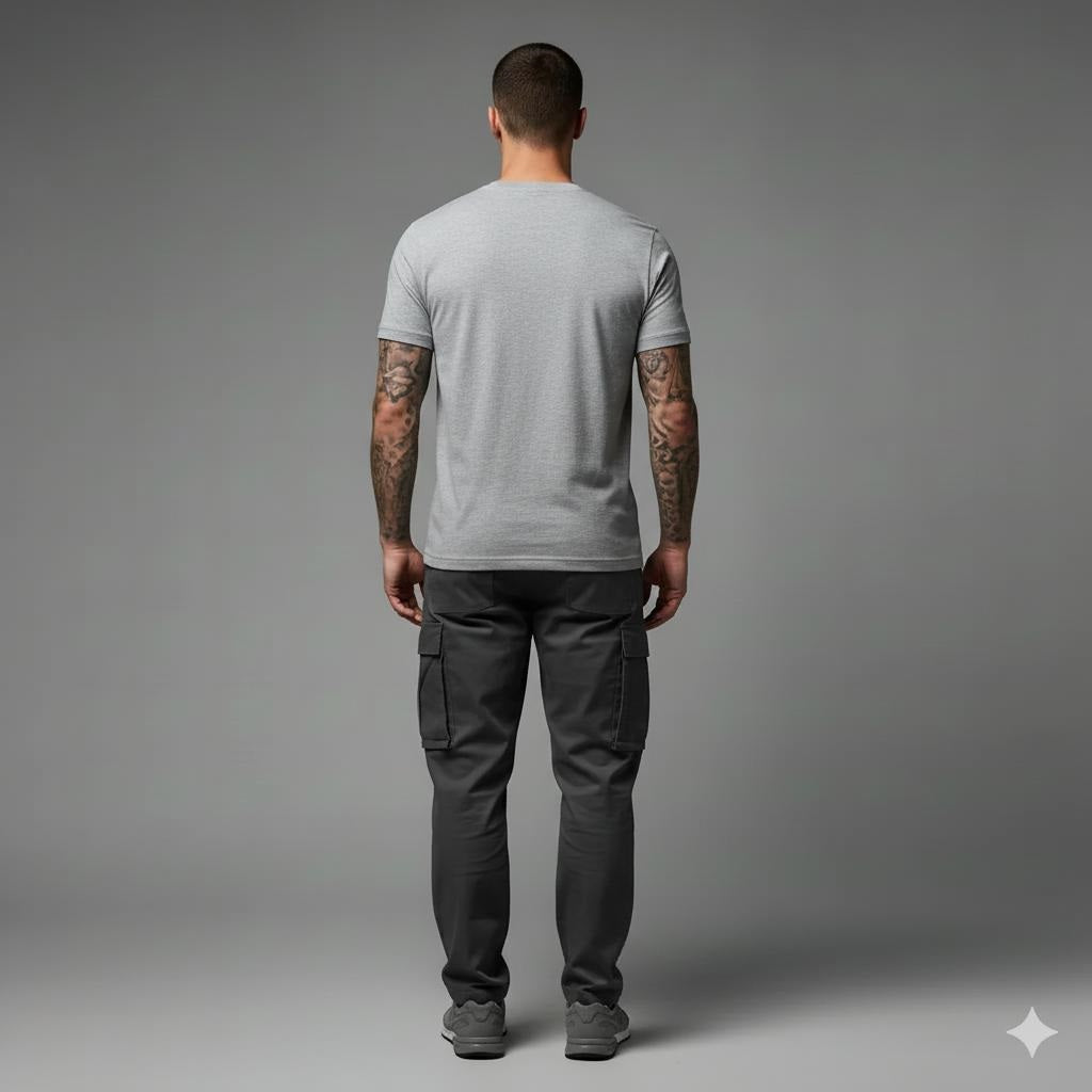 Men Grey Melange Typography Star Wars Printed T-shirt