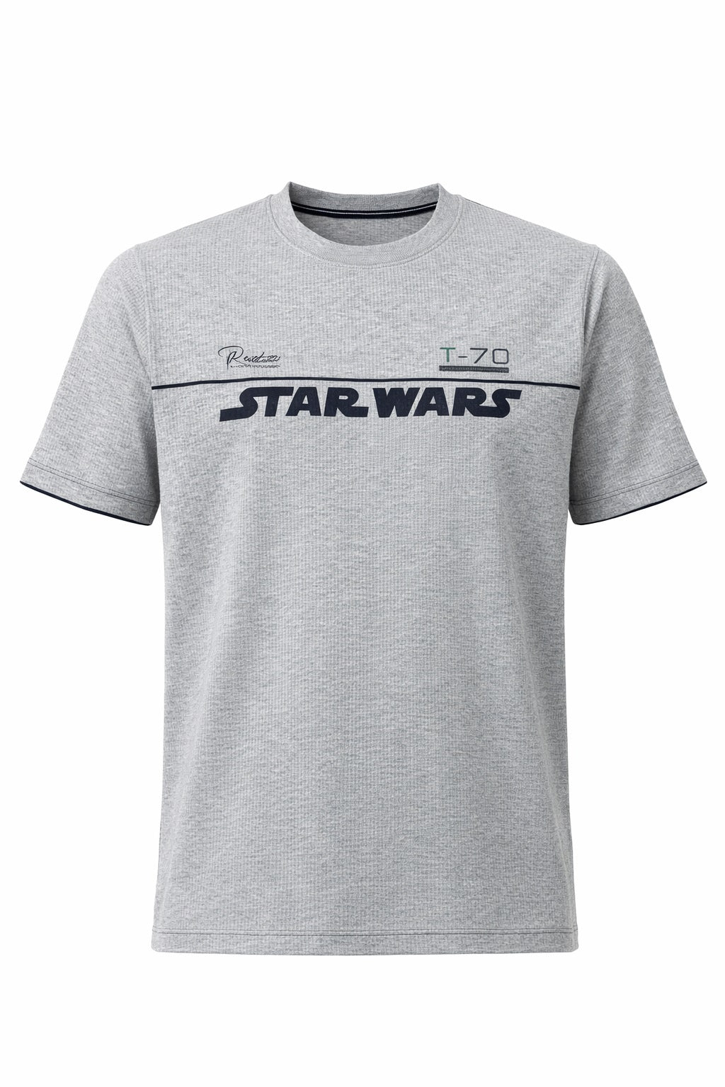 Men Grey Melange Typography Star Wars Printed T-shirt