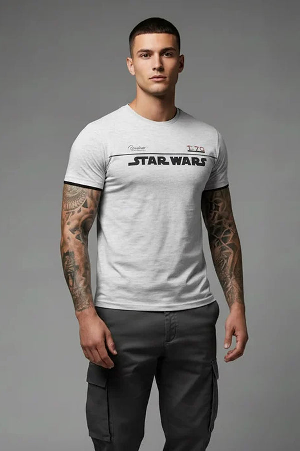 Men Typography Star Wars Printed T-shirt