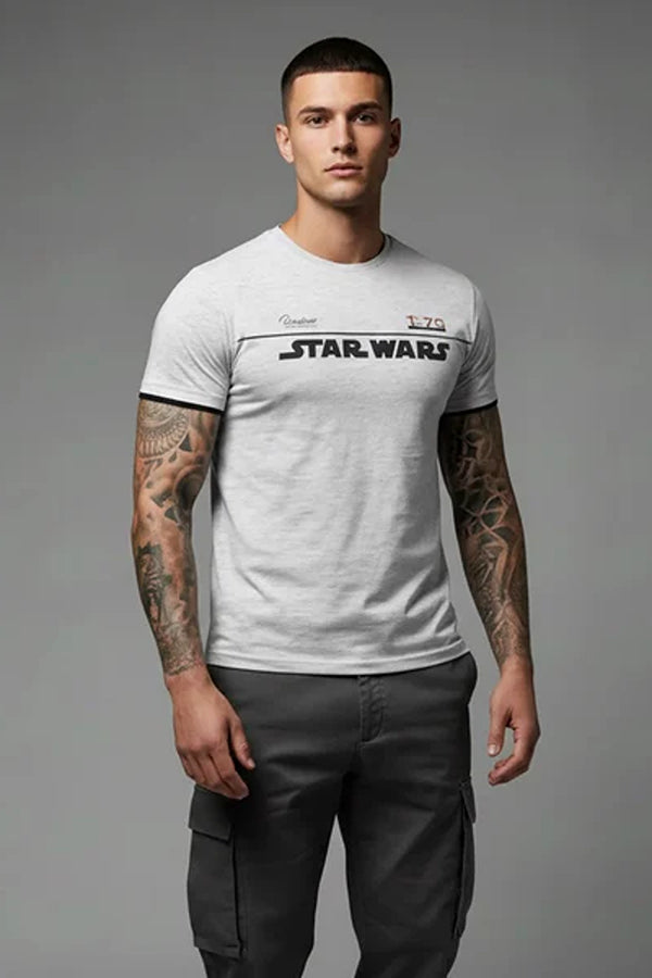 Men Typography Star Wars Printed T-shirt