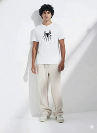 Octave Men Off White Printed Round Neck T-shirt