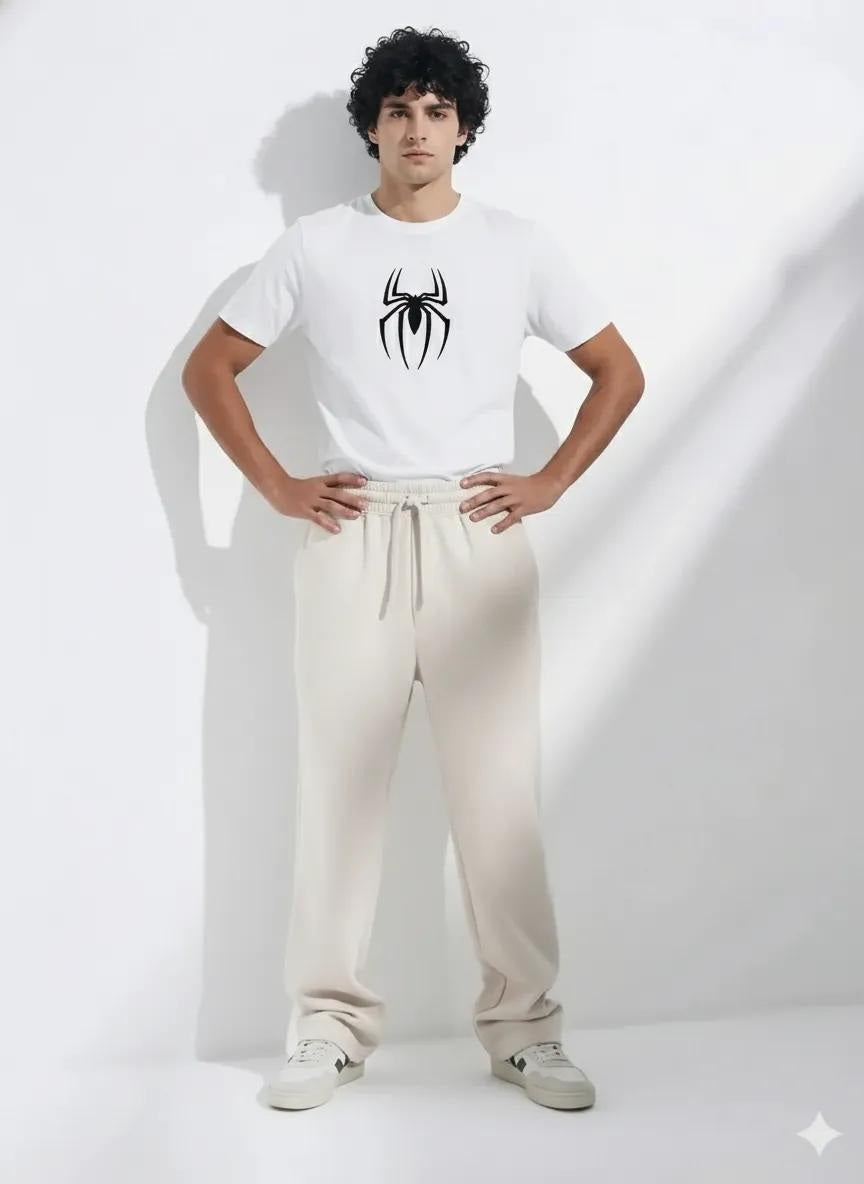 Octave Men Off White Printed Round Neck T-shirt