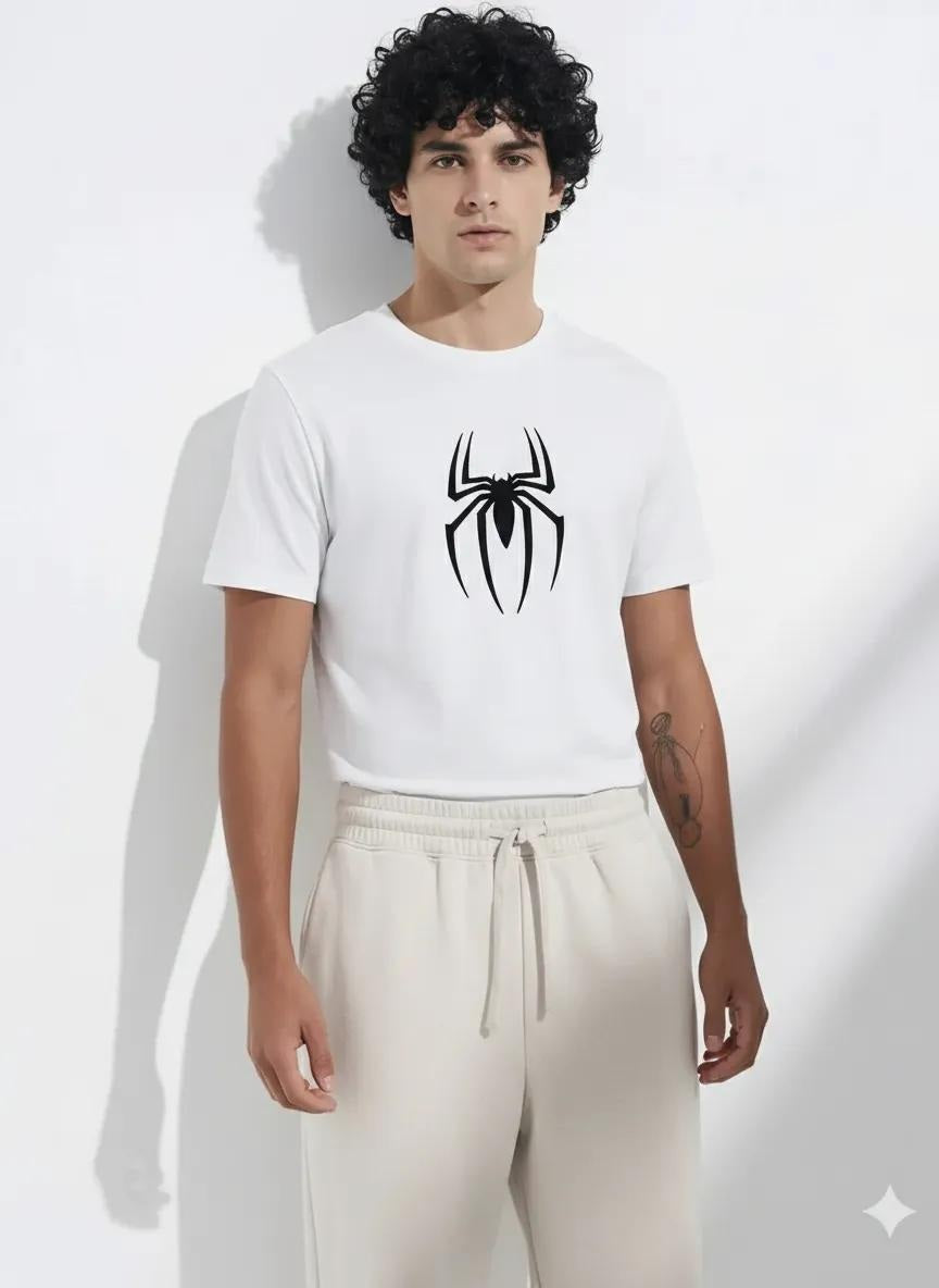 Octave Men Off White Printed Round Neck T-shirt