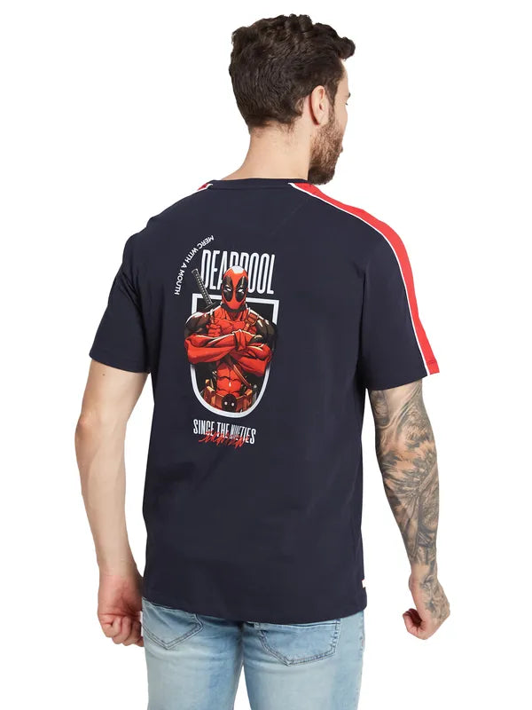 Octave Men Deadpool Graphic Printed Round Neck T-Shirt