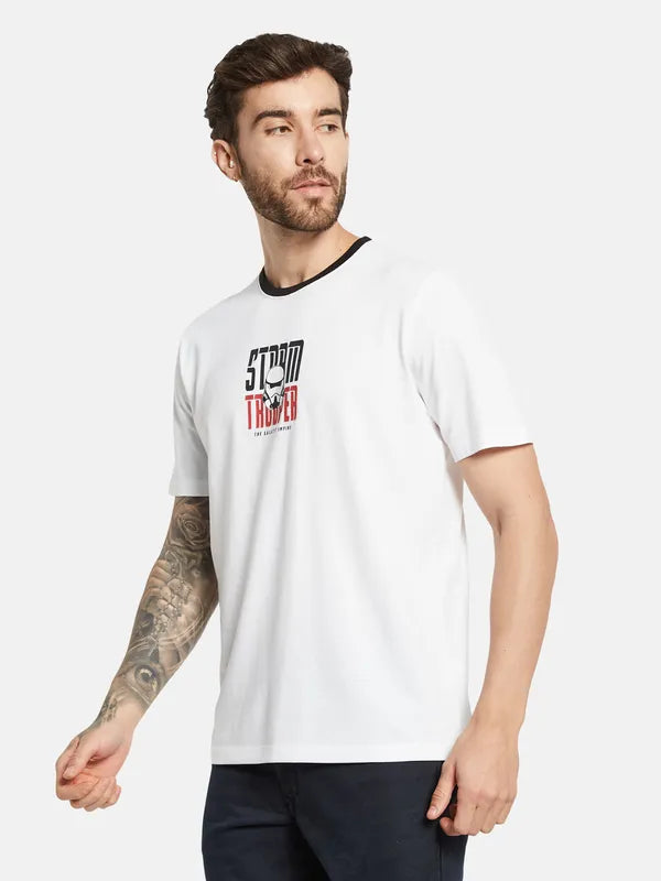 Octave Typography Printed Cotton T-Shirt