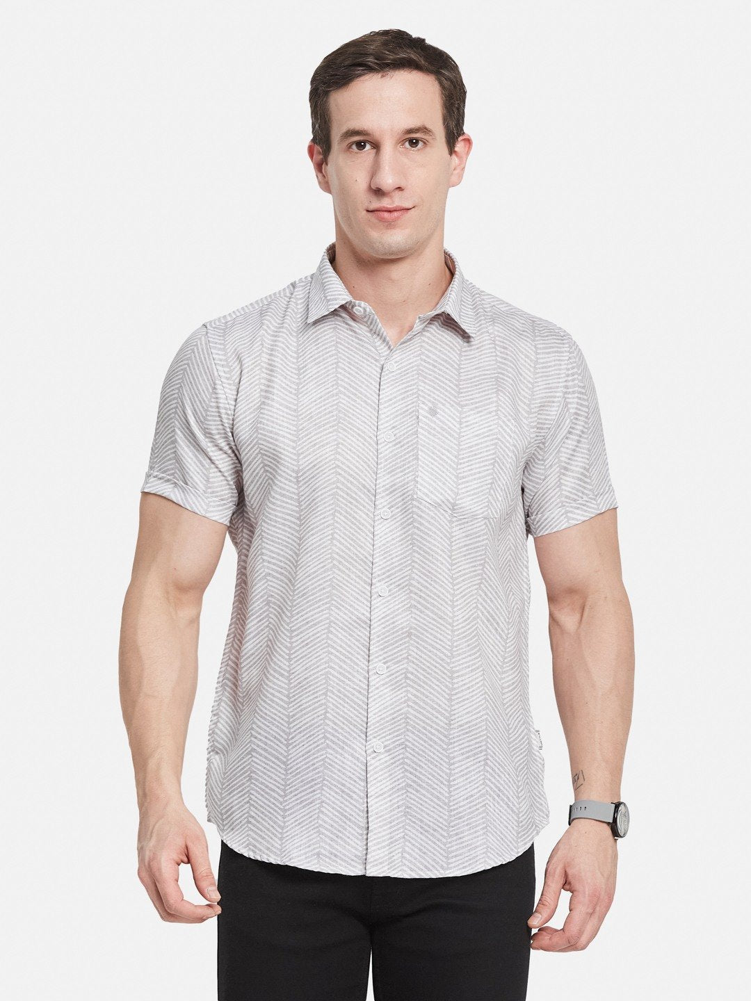 METTLE Men Opaque Printed Casual Shirt