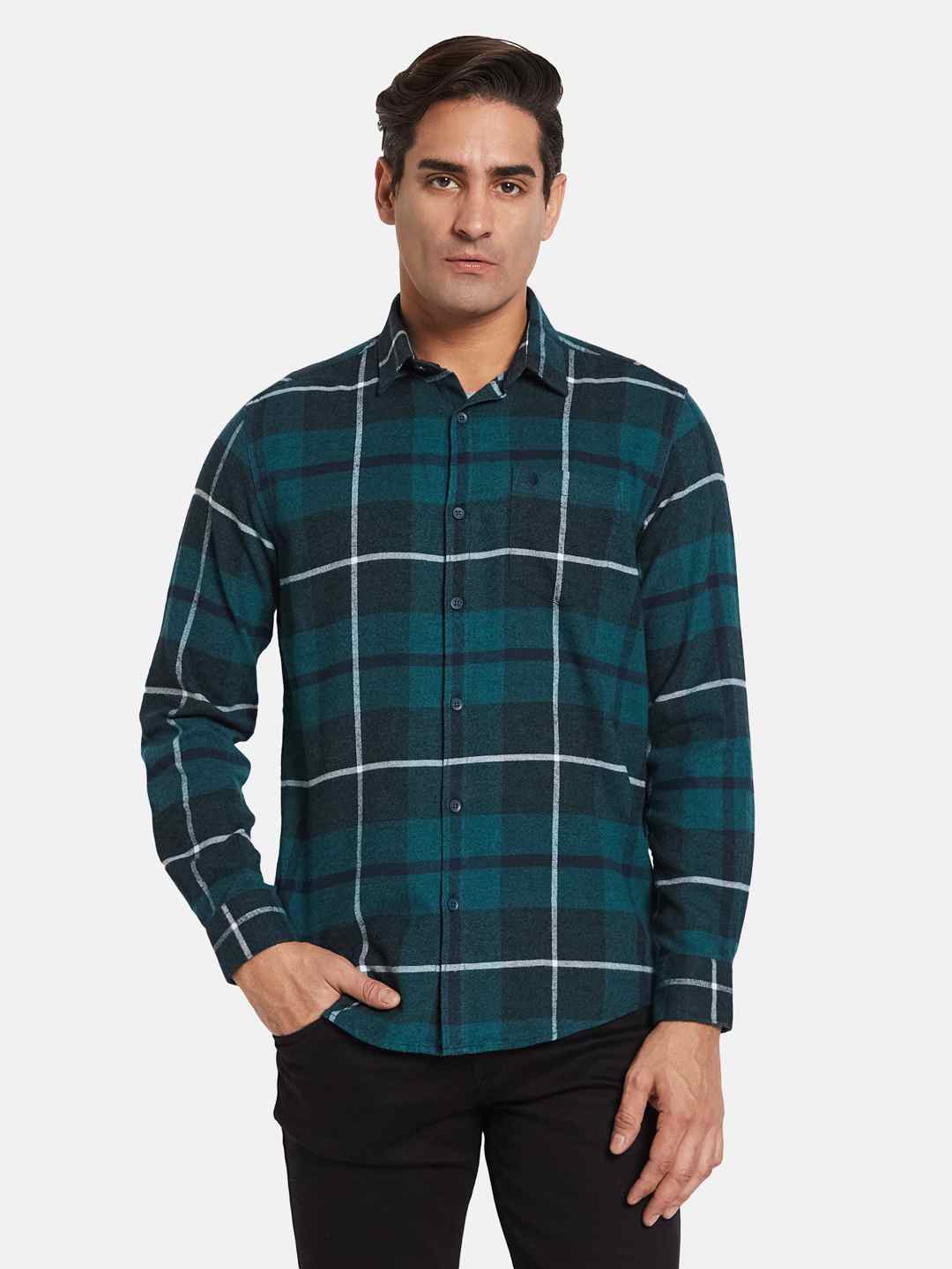 METTLE Men Opaque Colourblocked Casual Shirt