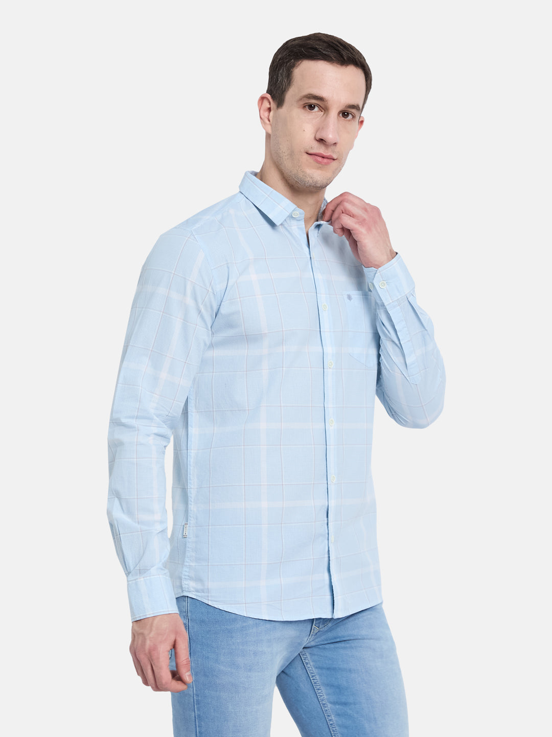 METTLE Men Opaque Checked Casual Shirt