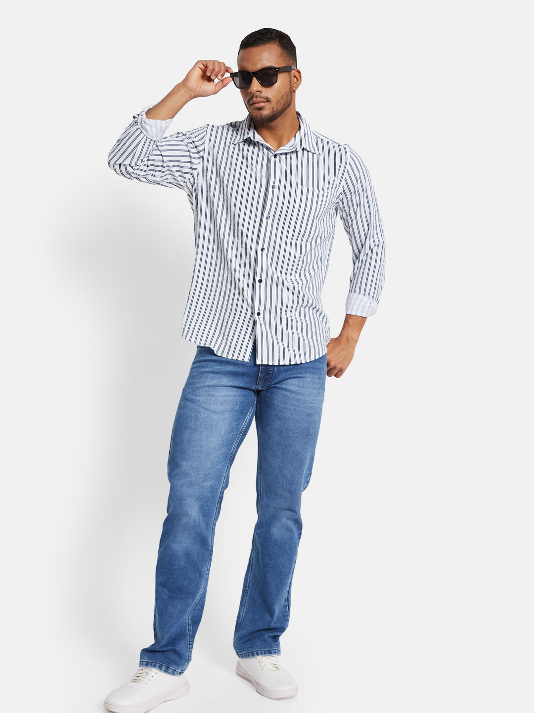 METTLE Men Multi Stripes Opaque Striped Casual Shirt