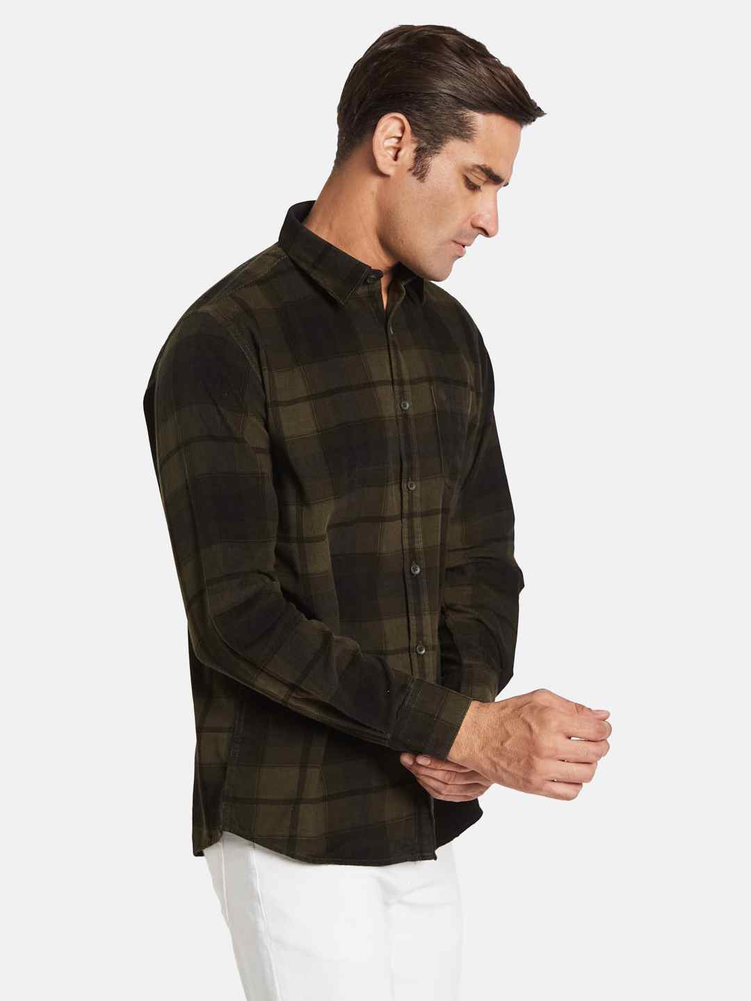 METTLE Men Opaque Checked Casual Shirt