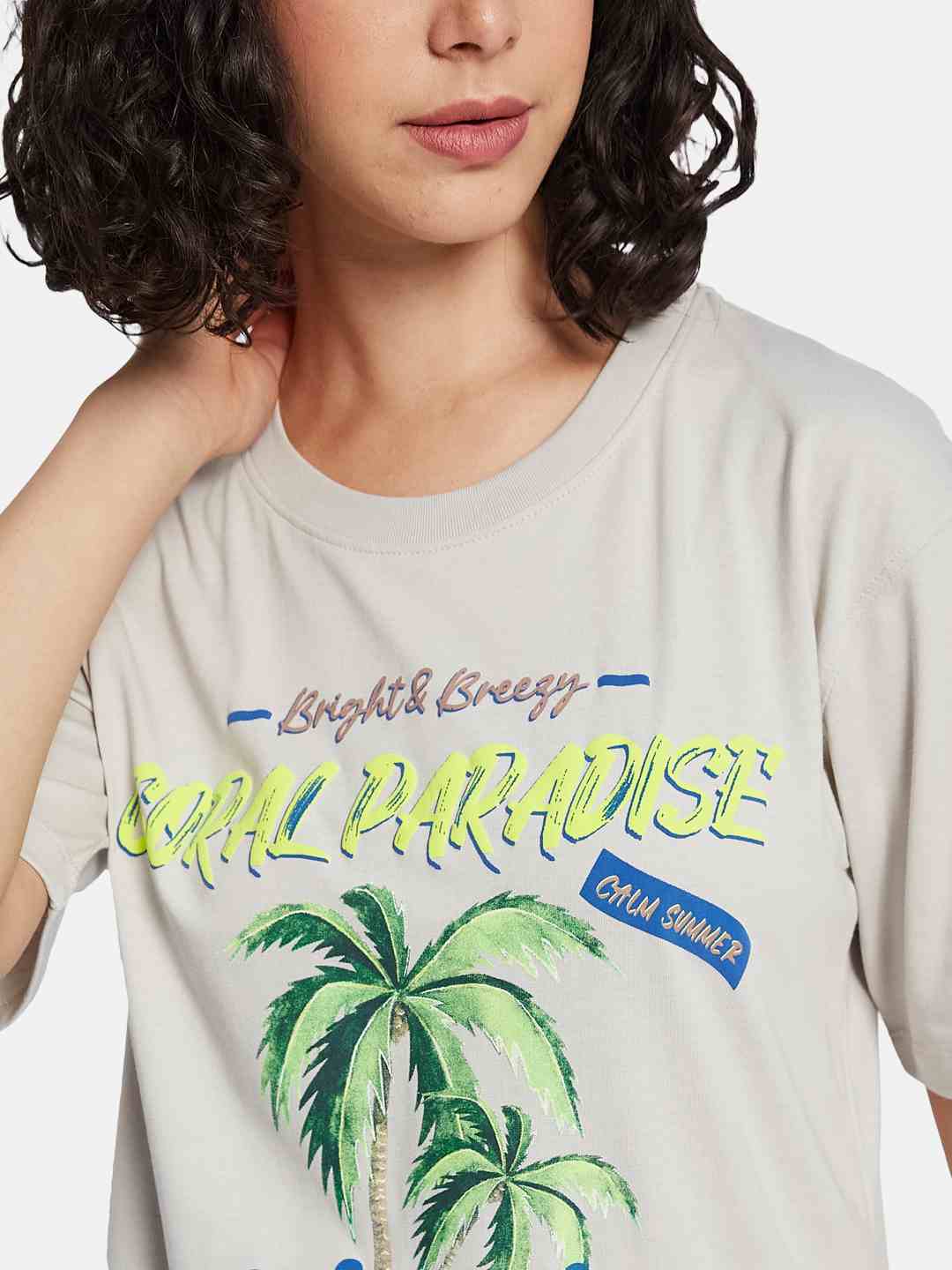 METTLE Women Printed Tropical T-shirt