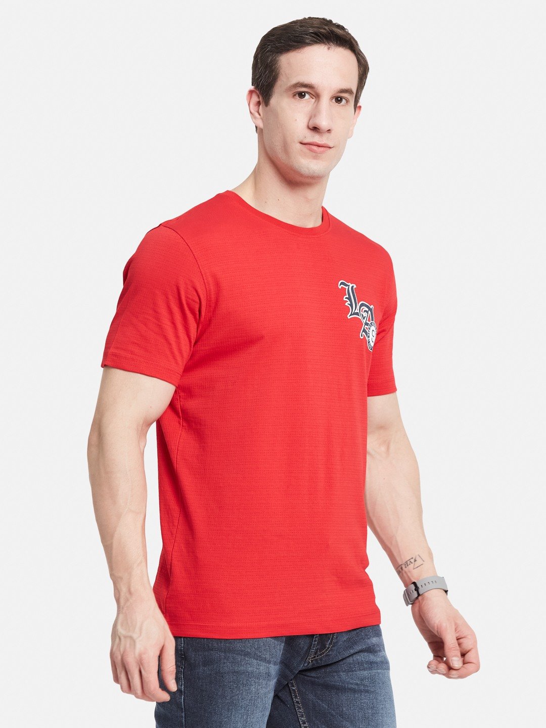 Octave Men Printed Monochrome T-shirt