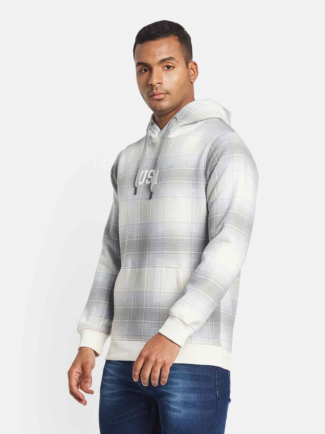 Octave Men Printed Hooded Sweatshirt