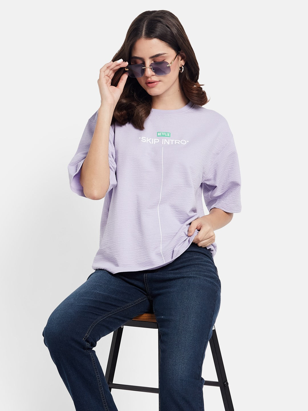 METTLE Graphic Printed Round Neck Cotton T-shirt