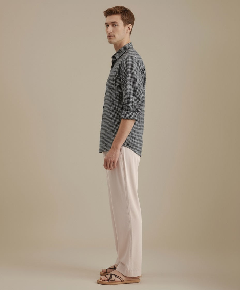 METTLE Men Checked Casual Shirt