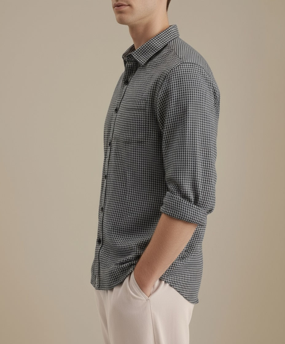 METTLE Men Checked Casual Shirt