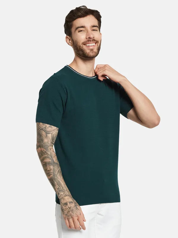 Mettle Round Neck Short Sleeves Cotton T-Shirt