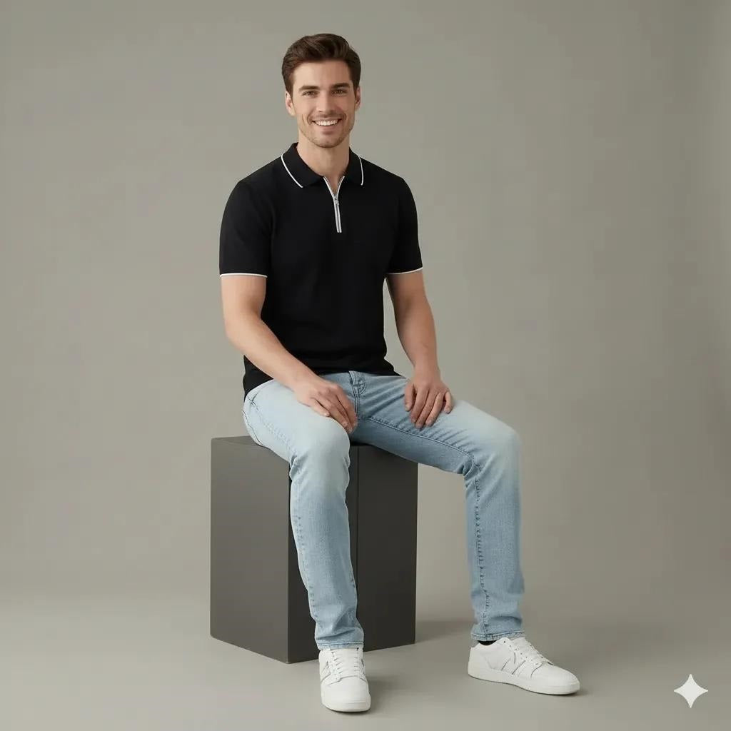 Men Black Solid T-Shirt