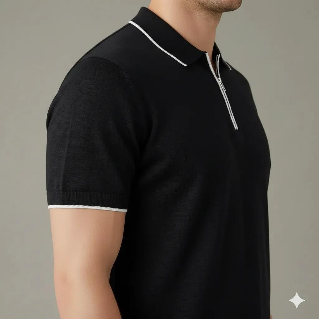 Men Black Solid T-Shirt
