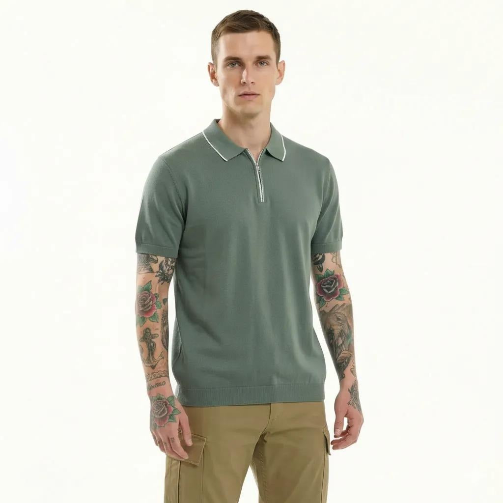 METTLE Men Fern Polo Collar T-shirt