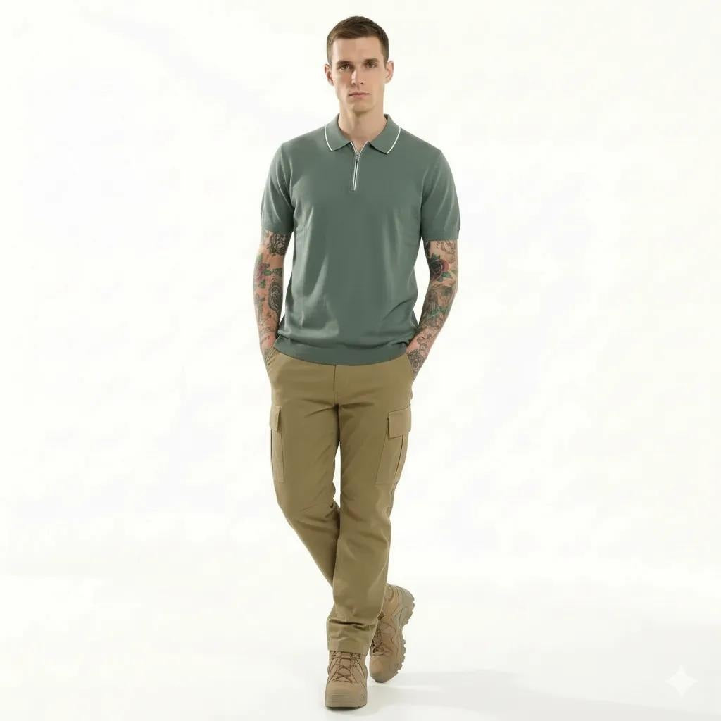 METTLE Men Fern Polo Collar T-shirt