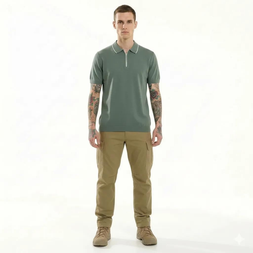 METTLE Men Fern Polo Collar T-shirt