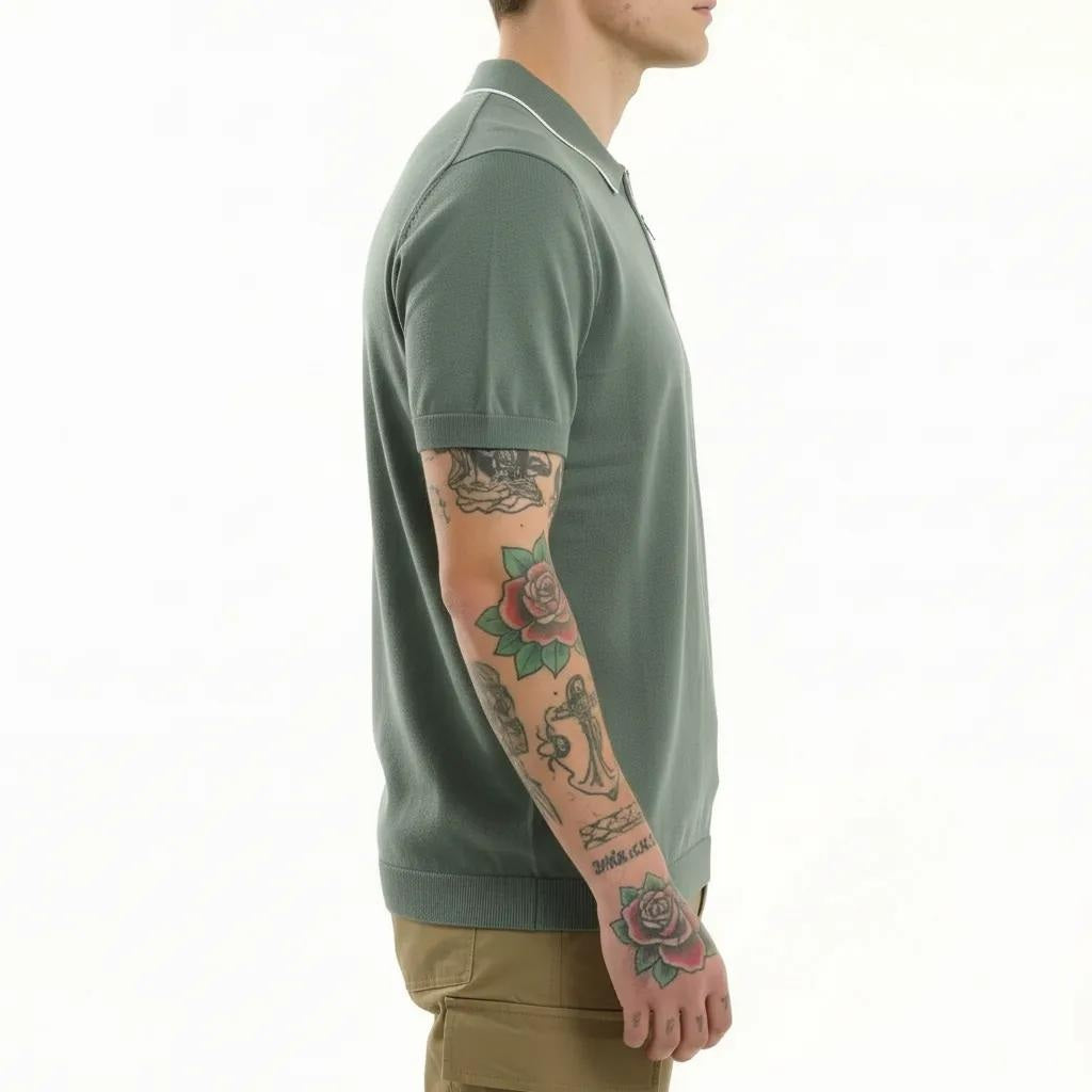 METTLE Men Fern Polo Collar T-shirt