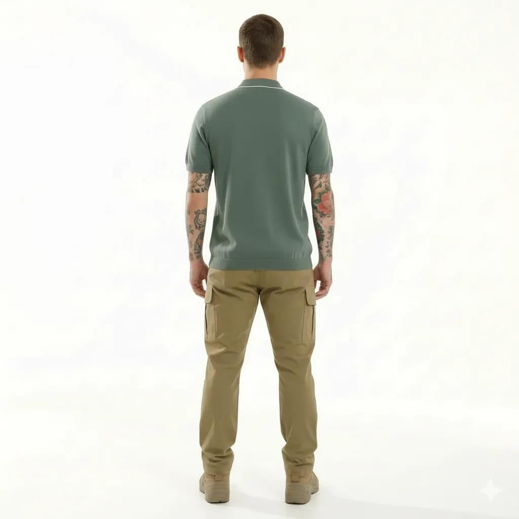 METTLE Men Fern Polo Collar T-shirt