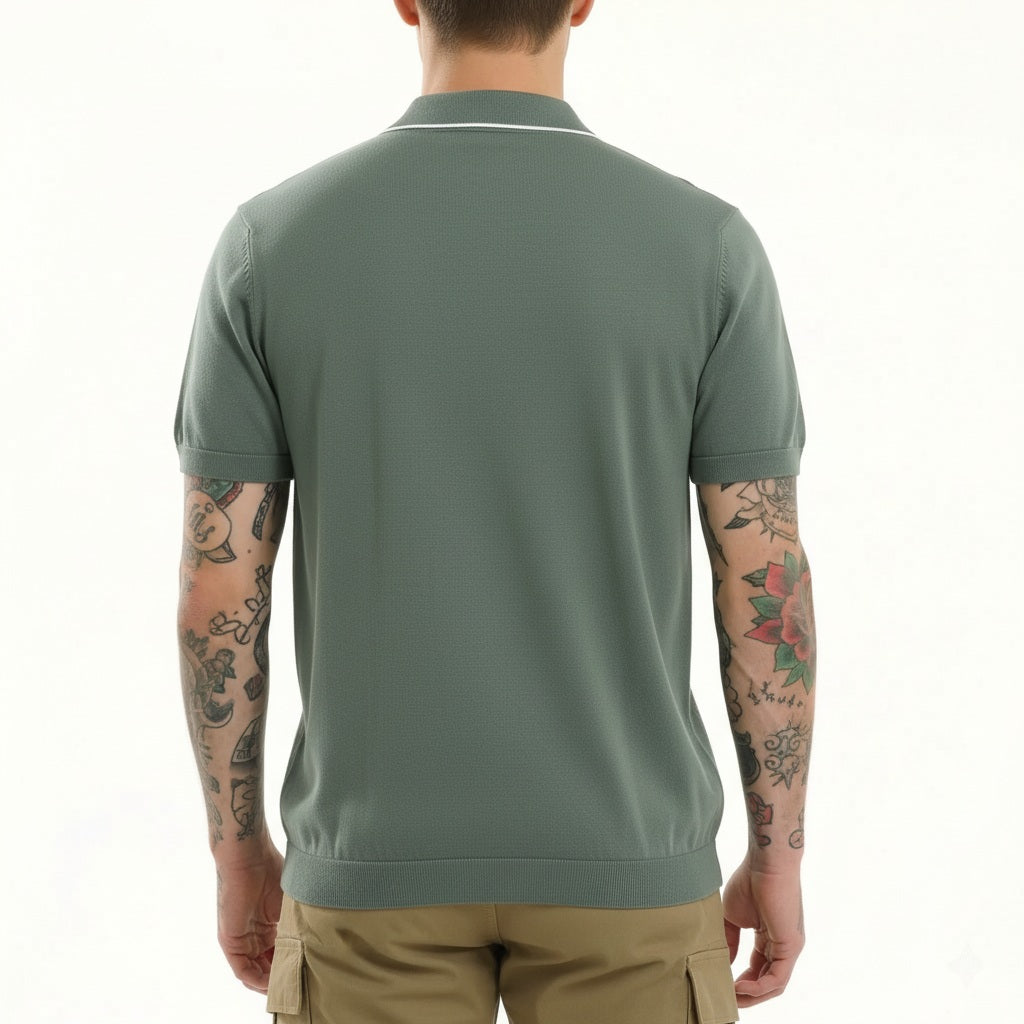 METTLE Men Fern Polo Collar T-shirt