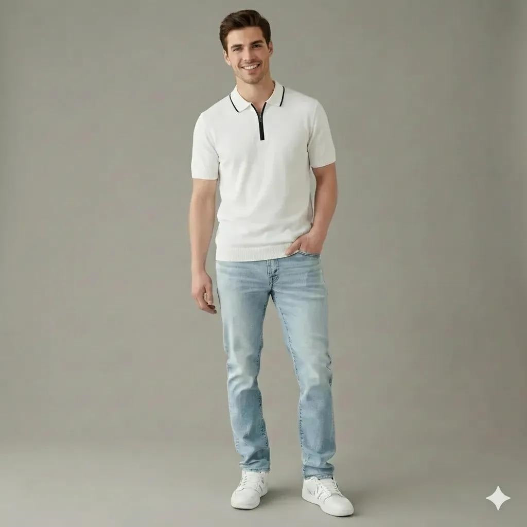 Men Off White Solid T-Shirt