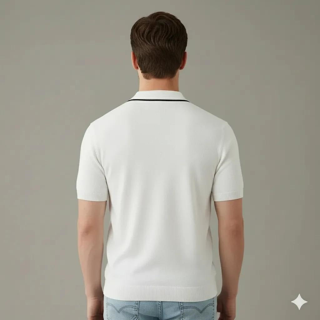 Men Off White Solid T-Shirt