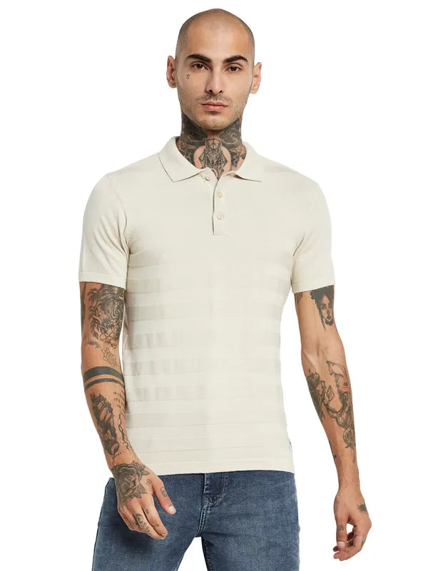 Mettle Polo Collar Regular Sleeves Cotton Regular Fit Casual T-Shirt