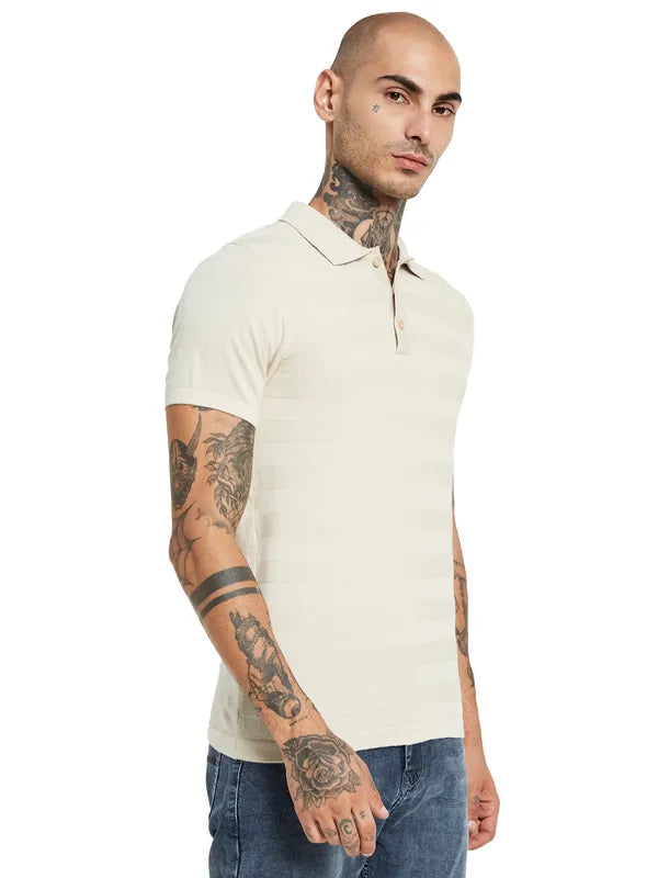 Mettle Polo Collar Regular Sleeves Cotton Regular Fit Casual T-Shirt