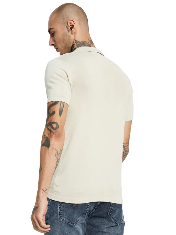 Mettle Polo Collar Regular Sleeves Cotton Regular Fit Casual T-Shirt