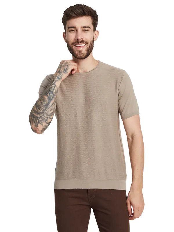 Mettle Men Round Neck Solid T-Shirt