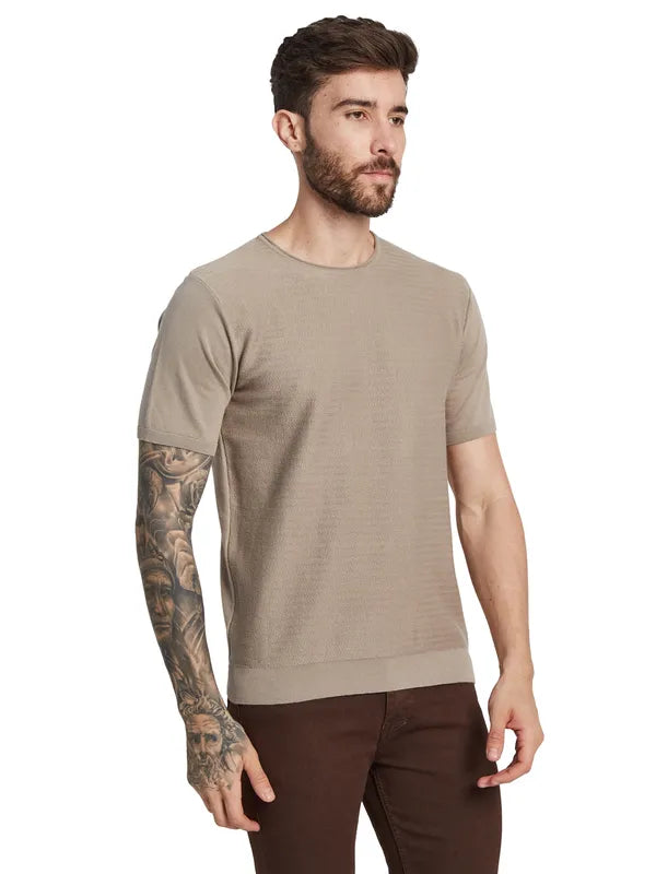 Mettle Men Round Neck Solid T-Shirt