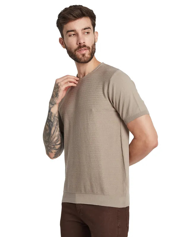 Mettle Men Round Neck Solid T-Shirt