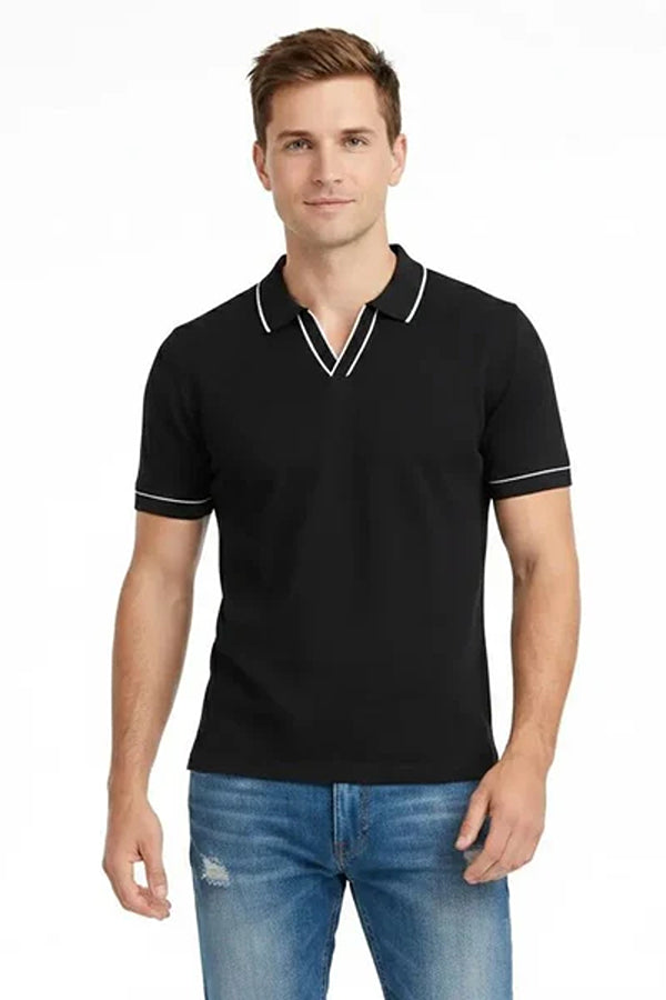 Men Solid Polo Collar T-shirt