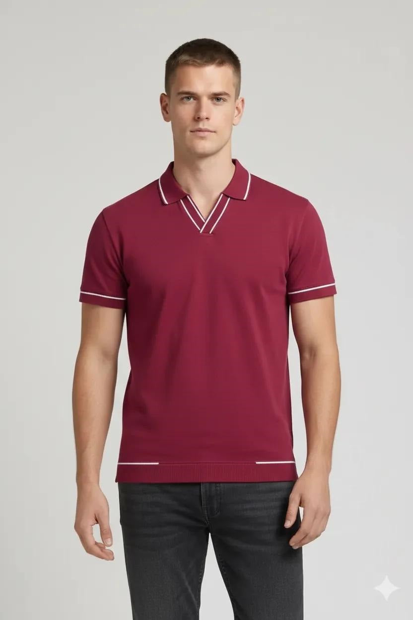 Men Salsa Solid Polo Collar T-shirt