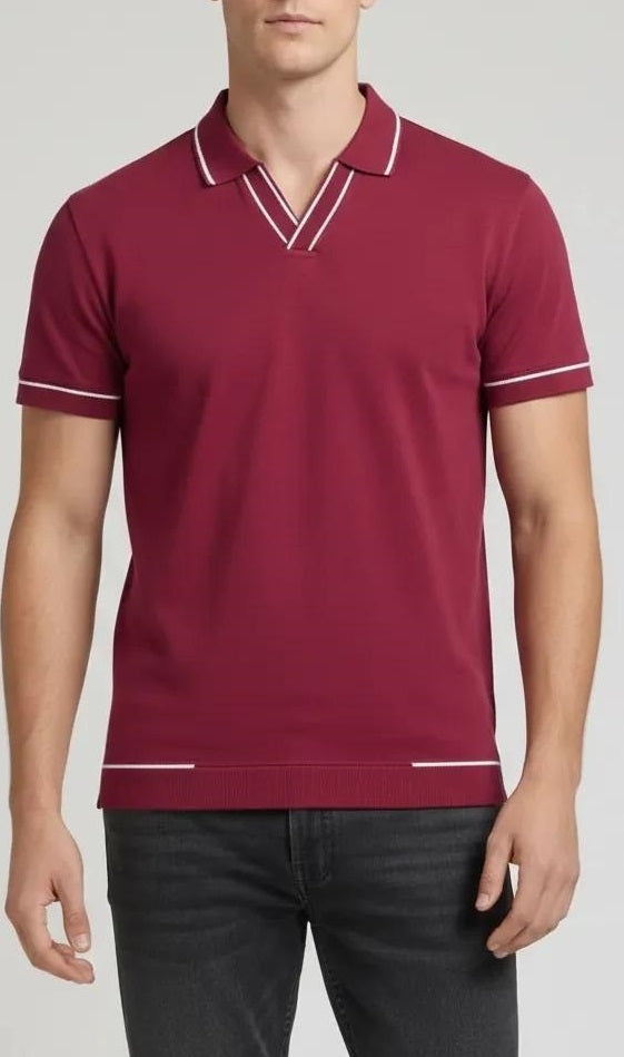 Men Salsa Solid Polo Collar T-shirt