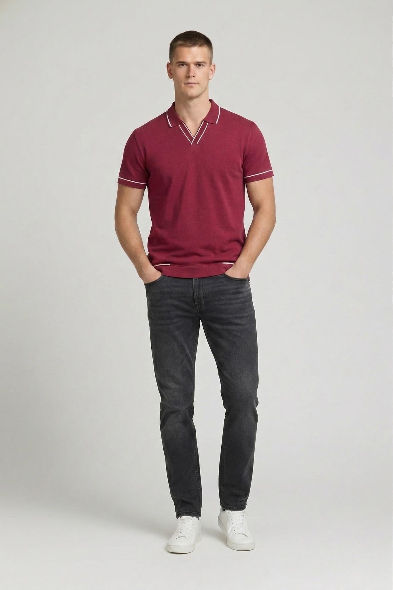 Men Salsa Solid Polo Collar T-shirt