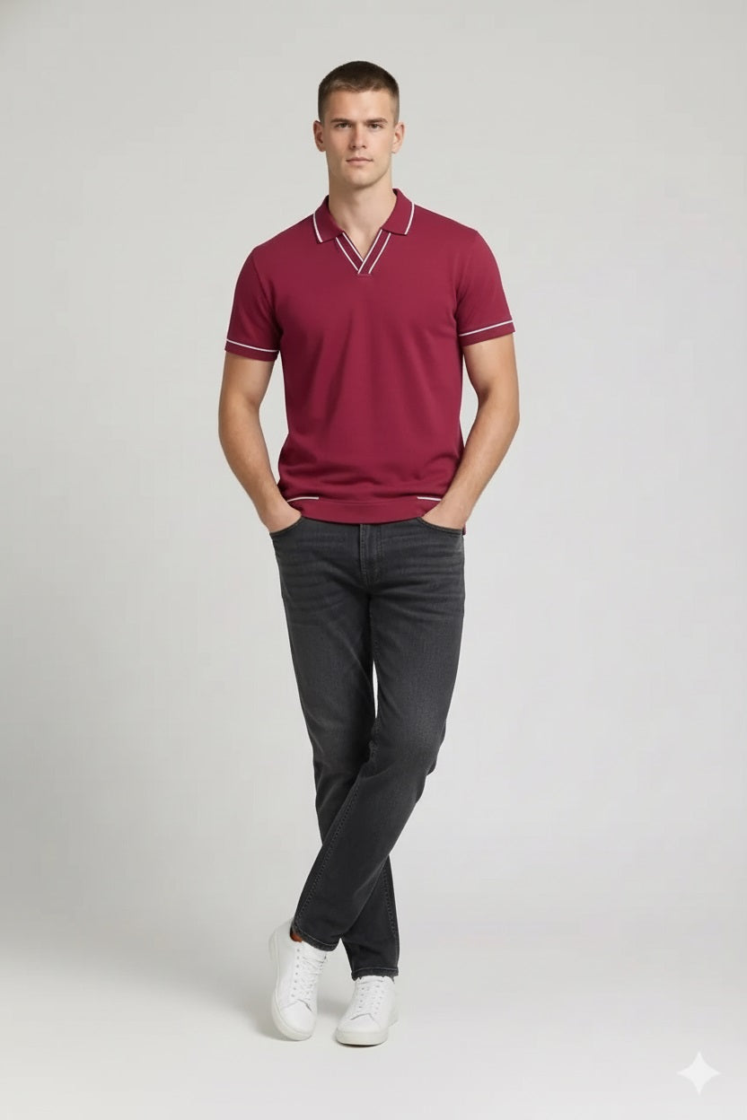 Men Salsa Solid Polo Collar T-shirt