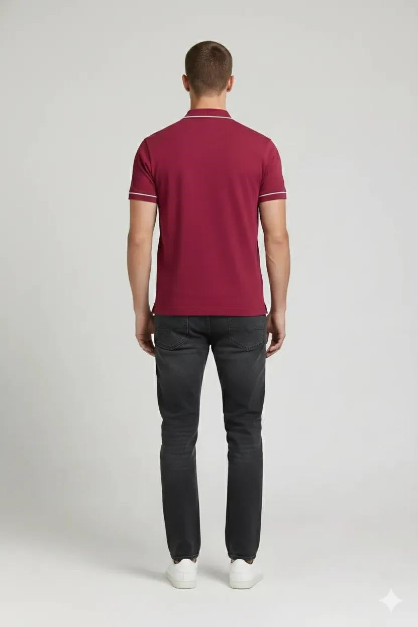 Men Salsa Solid Polo Collar T-shirt