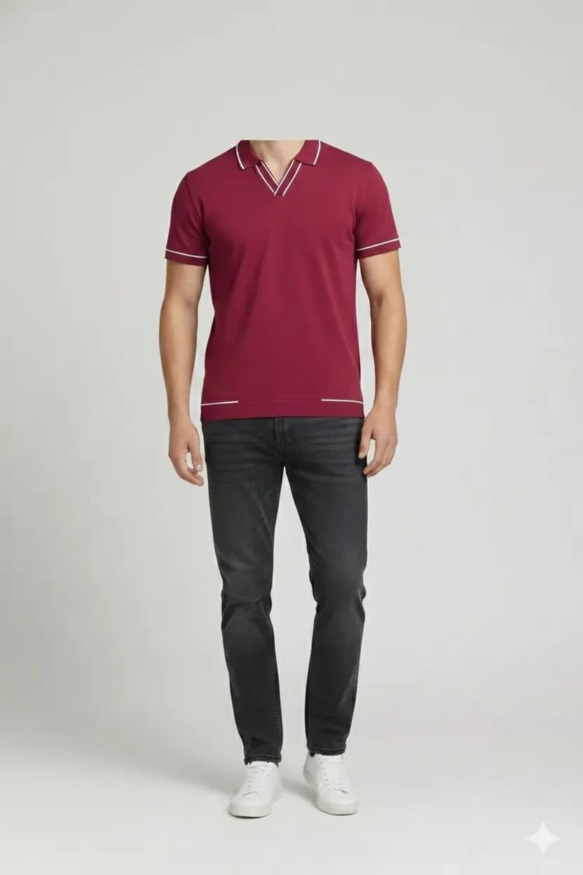 Men Salsa Solid Polo Collar T-shirt