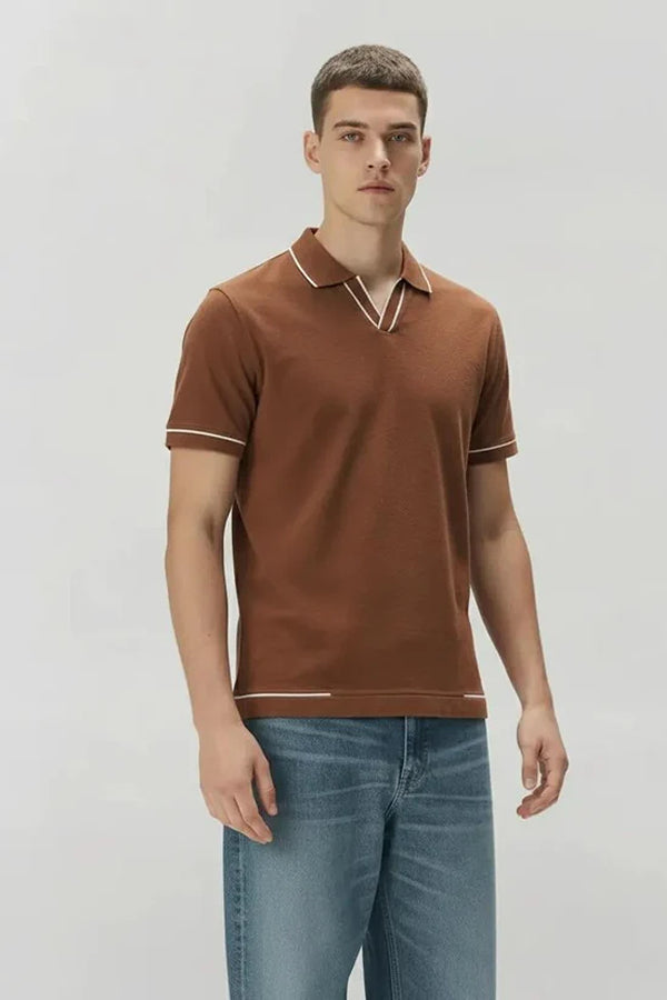 Men Solid Polo Collar T-shirt