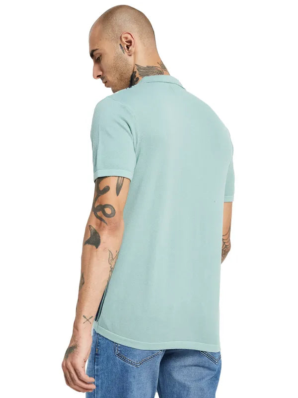 Mettle Striped Polo Collar Cotton Regular Fit Casual T-Shirt