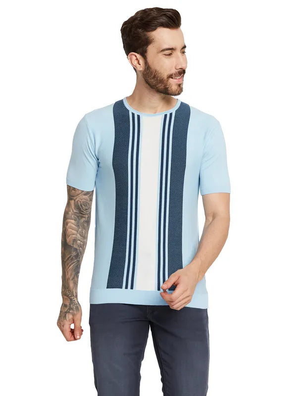 Mettle Men Striped Round Neck T-Shirt