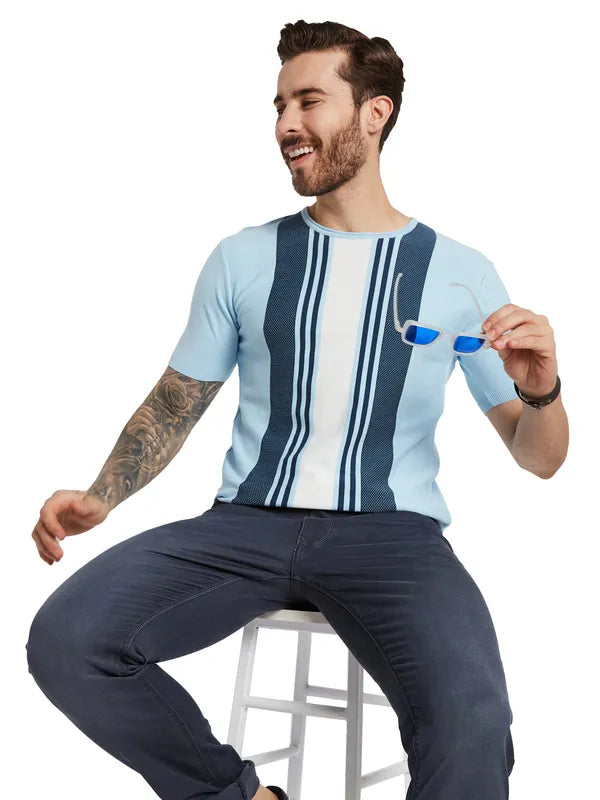 Mettle Men Striped Round Neck T-Shirt