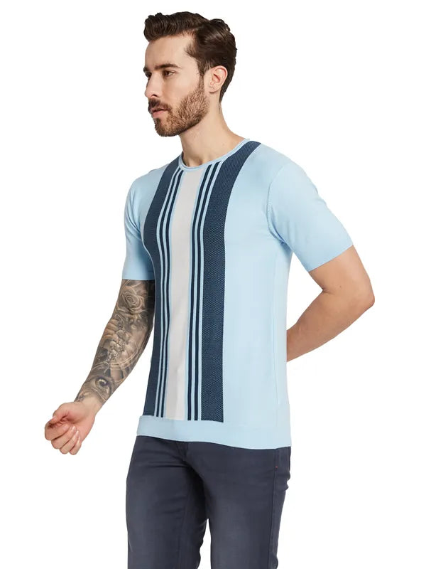 Mettle Men Striped Round Neck T-Shirt